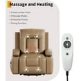 thumbnail image 5 of IDEALHOUSE Sofa Bed Tan Oversized 360° Rocker Swivel Recliner Chair, 27in Wide PU Leather Manual Recliner with 1.5X Sponge Filling, Easy Recline, Support Up to 400 lbs for Living Room and Bedroom, 5 of 8