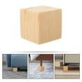 thumbnail image 3 of PENIKOKO 2-Pack Wooden Table Risers Brown Square Anti- Furniture Lift Supports for Home and Office, 3 of 8