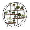 thumbnail image 3 of 5-Tier Tall Indoor Plant Stand Round Multi-Functional Plant Display Stand for Indoor Living Room Terrace Garden Balcony, Black, 3 of 9