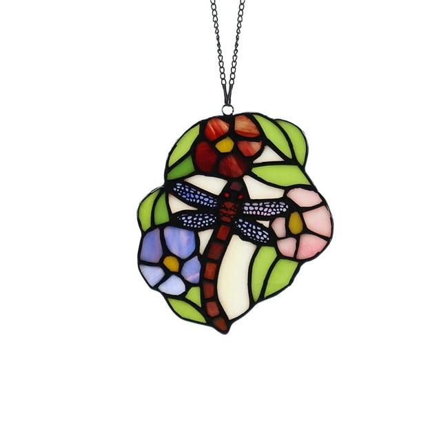 SIfdSeng Hanging Decorations Outside Style Grape Design Bed Room Dinning Room Stained Glass Chandelier Led Pendant Lamp Rose Acrylic Plane Flower Window Decoration Wall Hanging Decorations