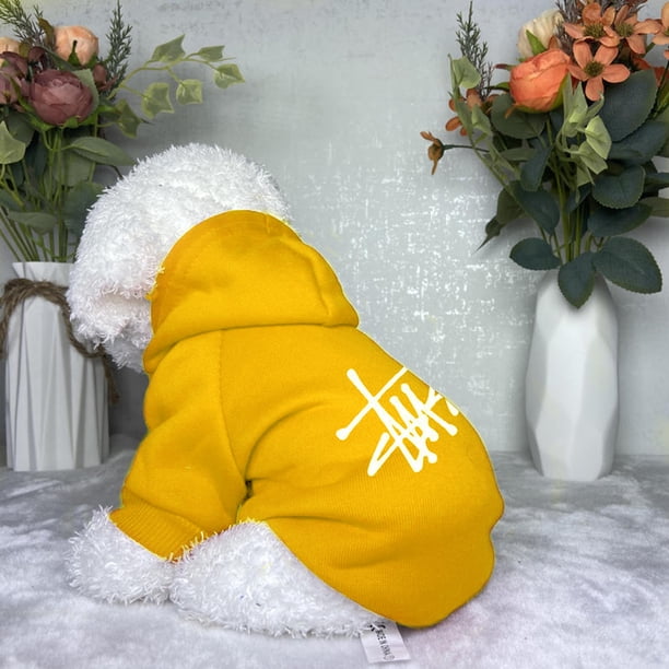 Abrigo con capucha para perros de clima frío Ropa con capucha suave para perros Suministros para mascotas (XS amarillo) Ndcxsfigh Libre de BPA