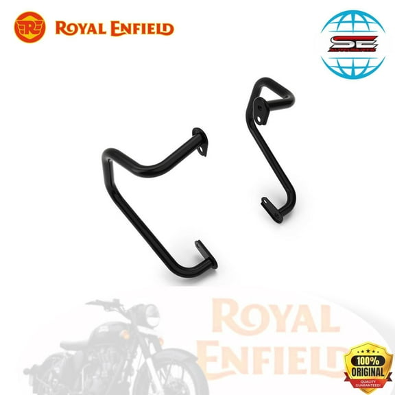 BLACK COMPACT ENGINE GUARDS FOR ROYAL ENFIELD SCRAM 411 & HIMALAYAN