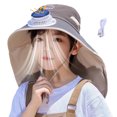 thumbnail image 5 of Solar Fan Hat for Kids, Wide Brim Solar Fan Outdoor Fishing Hat with 1 Fans Solar Power, Waterproof Outdoor Hiking Camping Fishing Hat，USB Rechargeable Solar Hat Fan for Boys & Girls, 5 of 6
