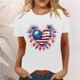 thumbnail image 2 of Cavosen Women's Patriotic Tee Shirts Short Sleeve Crew Neck Casual Tee Red White and Blue Graphic Shirt Summer Loose Tops, 2 of 5