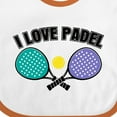 thumbnail image 4 of Inktastic I Love Padel Sports Quote Girls Baby Bib, 4 of 4