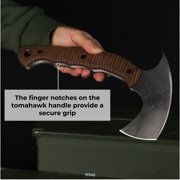 Forged Camping Hatchet 11.81'' w/ Leather Sheath, Compact axe w/ Composite Handle