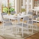 thumbnail image 1 of Comedor Extendible 6 Personas Mesa Expandible de 75 cm a 150 cm con 6 Sillas Tapizadas Blanco, 1 of 8