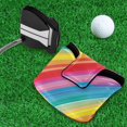 thumbnail image 5 of Haosy Rainbow Lines Golf Mallet Putter Cover Strong Magnetic Leather Golf Club Headcover Closure, 5 of 7