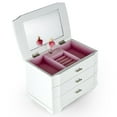 thumbnail image 2 of Modern Matte White 18 Note Ballerina 3 Tiered Musical Jewelry Box - Easy Song Selection - Ballerina Girl (Lionel Richie), 2 of 2