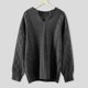 thumbnail image 3 of Gibobby Suéter de invierno para mujer, Suéter con cuello en V para mujer, estilo coreano, a rayas, de punto ajustado(GY2,M), 3 of 5