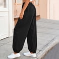 thumbnail image 3 of cocolona Womens Summer Casual Loose Joggers Solid Color Elastic Waist Workout Gym Beach Trousers with Pocket, 3 of 5