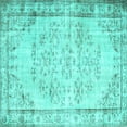 thumbnail image 1 of Ahgly Company Indoor Square Abstract Turquoise Blue Contemporary Area Rugs, 4' Square, 1 of 4