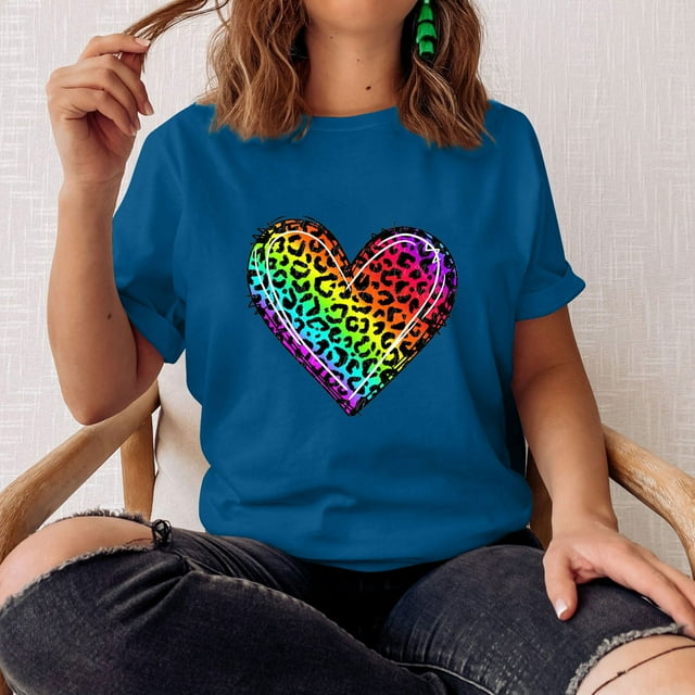 Fankiway T-Shirt Décontracté à Manches Courtes et Col Rond Imprimé Mode Carnaval pour Femmes