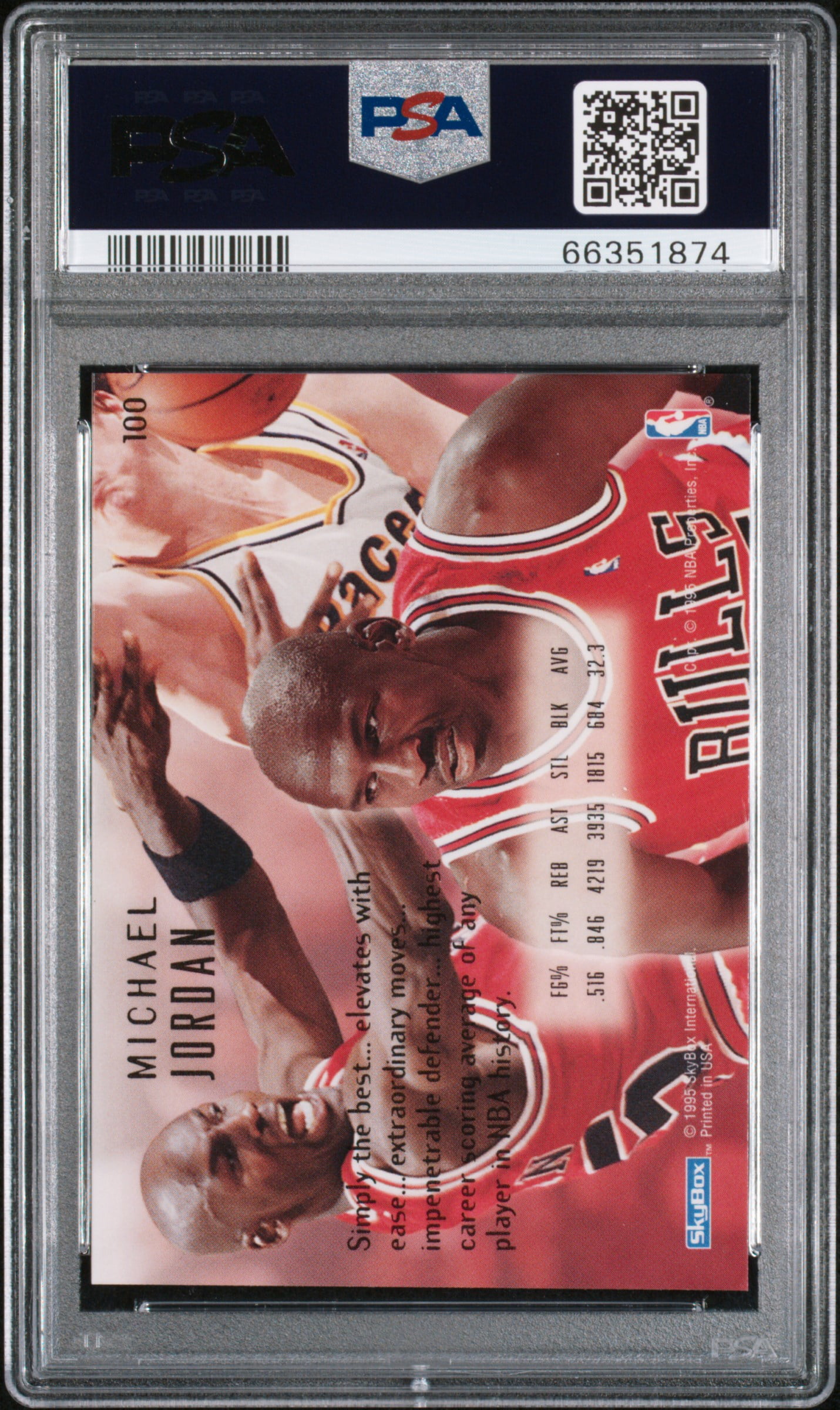 Michael Jordan 1994 Emotion Basketball Card #100 Graded PSA