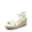 WHITE-PU, variant on Espadrille Dressy Wedge Sandals, Women's Platform Sandals Casual Summer, Comfortable High Heeled Wedges with Adjustable Buckle