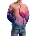 thumbnail image 5 of Tropical Flamingo Sunset Vibes(1)-2 Men's Women Vintage 3D Hooded Sweatshirt - All-Season Loose Fit Streetwear, 5 of 6