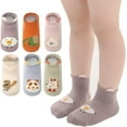thumbnail image 3 of 6 Pairs Non Slip Toddler Socks Baby Boys Girls Cartoon Floor Girps Ankle Socks For 6-24 Months Infant Little Kids, 3 of 8