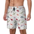 thumbnail image 1 of Balery Cute Dinosaur Bañador para hombre, shorts de playa de secado rápido con entrepierna y forro de compresión-Medium, 1 of 6
