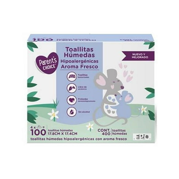 Toallitas humedas Parent's Choice fresh Scent 400 toallitas