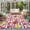 Pink, Red, variant on Rectangle Area Rugs 2 x 3 Ft, Summer Fruits Non-Slip Residential Carpet, Grapefruit Peach Lemon Strawberry Striped Indoor Crawling Mats Runner Rugs for Living Room/Dining Room/Bedroom