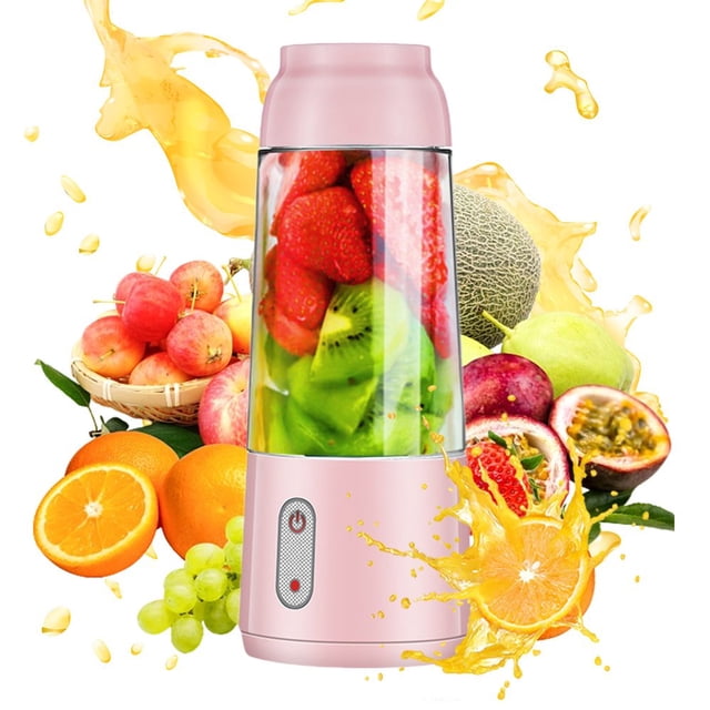 SUTENGDA YODETEY Compact Fruit Juicer for Home Use - Juicer Small Juicing Cup Home Mini Cup Portable Juicer Portable USB Charging Suitable For Kitchen Gym Travel Office 4-blade Blade Cuts
