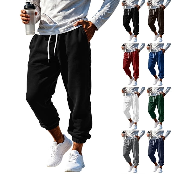 Womens Sweatpants 2025 Baggy Wide Solid Color Casual Straight Leg Wide Leg Drawstring Pocket Sweatpants Long Pants Athletic Pants for Workout, Jogging, Running Black XL