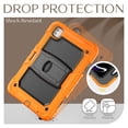 thumbnail image 2 of for iPad Pro 11 2022/2021/2020/2018 Case with PET Screen Protector + Pencil Holder + Stand + Shoulder Strap | Heavy Duty Protection 3 Layer Silicone PC Case for iPad Air4/Air5 | Orange+Black, 2 of 8