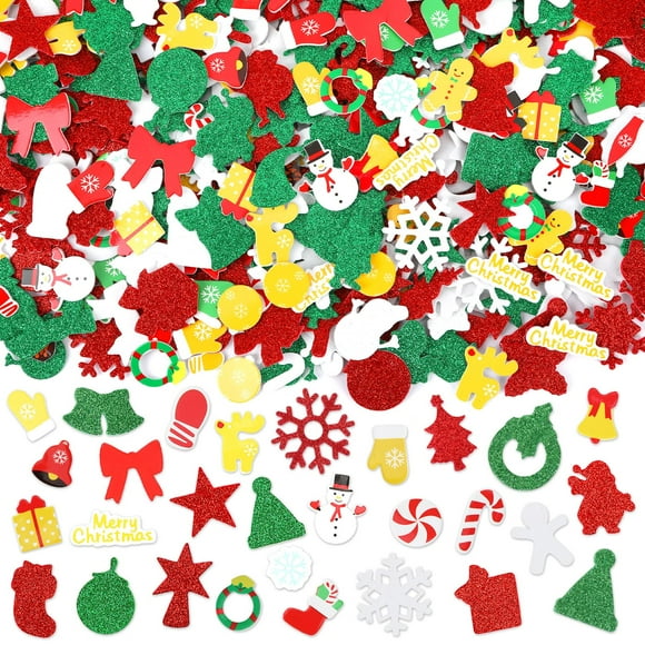 Set de 600 pegatinas navideñas de espuma con purpurina Sepglitter