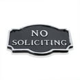 thumbnail image 2 of 4.5" x 7.15" Petite Montague No Soliciting Statement Plaque Sign - Black/Silver, 2 of 4