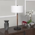 thumbnail image 2 of Evelyn&Zoe Simone 25" Industrial Metal Table Lamp with White Drum Fabric Shade, 2 of 6