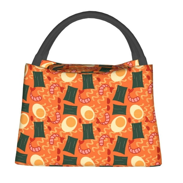 Fotbe Ramen Noodle Soup Bolsa Térmica Portátil con Estampado, Bolsa de Entrega de Alimentos Aislada, Bolsa Reutilizable de Gran Capacidad para Comidas y Supermercado