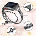 thumbnail image 4 of Correa de reloj de acero inoxidable compatible con Apple Watch 38/40/41/42/44/45 mm, correa de repuesto para iWatch Series 7 6 5 4 3 2 1 SE mujeres y niñas Sailing Electrónica, 4 of 5