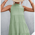 thumbnail image 4 of Womens Summer Dress Sleeveless Halter Neck Flowy Mini Sundress Casual Babydoll Spring Beach Vacation Clothes, 4 of 6