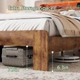 thumbnail image 5 of Bed Frames Bed Frame King Size, Wood Platform Bed Frame with Storage LED Light Headboard and 2 USB , Noise Free,No Box Spring Needed and Easy Assembly Tool,Large Under Bed Storage,Dark Brown,Adjustab, 5 of 6