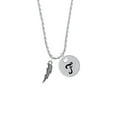 thumbnail image 2 of Delight Jewelry Silvertone Lightning Bolt Silvertone Script Initial Disc - F - Charm Necklace, 20"+3", 2 of 4