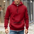 thumbnail image 2 of Boys Half Zip Pullover Hoodie, Kids Hooded Sweatshirt with Zipper Pocket, Warm Long‑Sleeve Casual Outerwear, 2 of 7