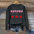 thumbnail image 5 of Valentines Day Crewneck Sweatshirts Womens Cute Valentine Sweater Pullover Long Sleeve Heart Bow Holiday Outfits, 2XL Dark Gray, 5 of 5