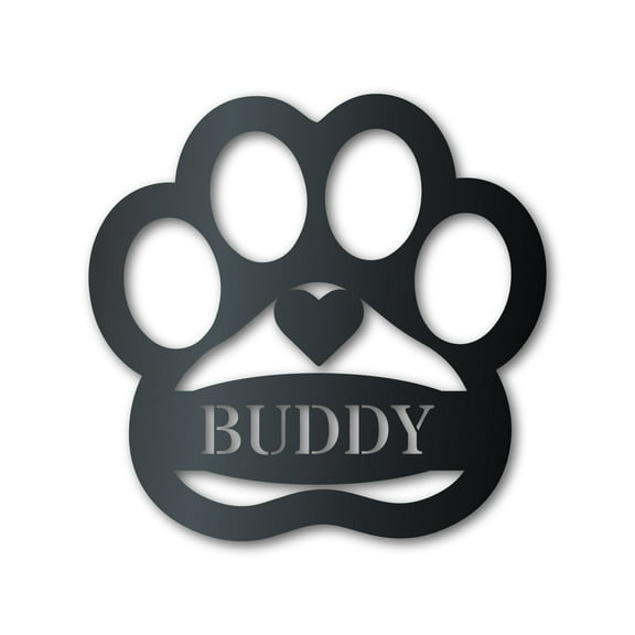 Metal Custom Pawprint Wall Art - Metal Sign - 14 Color Options 10