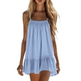 thumbnail image 2 of Horkkom Mini Dresses for Women Solid Color Camisole Summer Dresses Beach Travel Vacation Sundresses, S-2XL, 2 of 9
