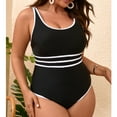 thumbnail image 6 of Plus Size Swimwear for Women One Piece Bathing Suit High Waisted Crew Neck Open Back Shapewear Swimsuit L-5XL, 6 of 8