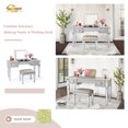 thumbnail image 4 of Mirrored Vanity Desk with Drawers and Stool, Flip-Up Makeup Dressing Table for Bedroom or Beauty Studio, Space-Saving Women's Workstation with Storage, Girls Bedroom Furniture Set, 4 of 9