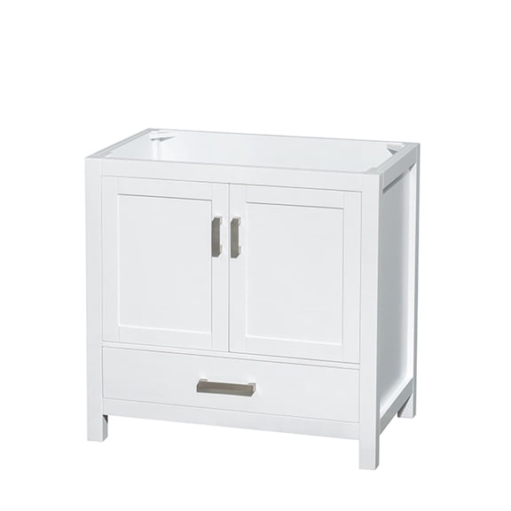 Wyndham Collection Sheffield 35" Wood Single Bathroom Vanity in White