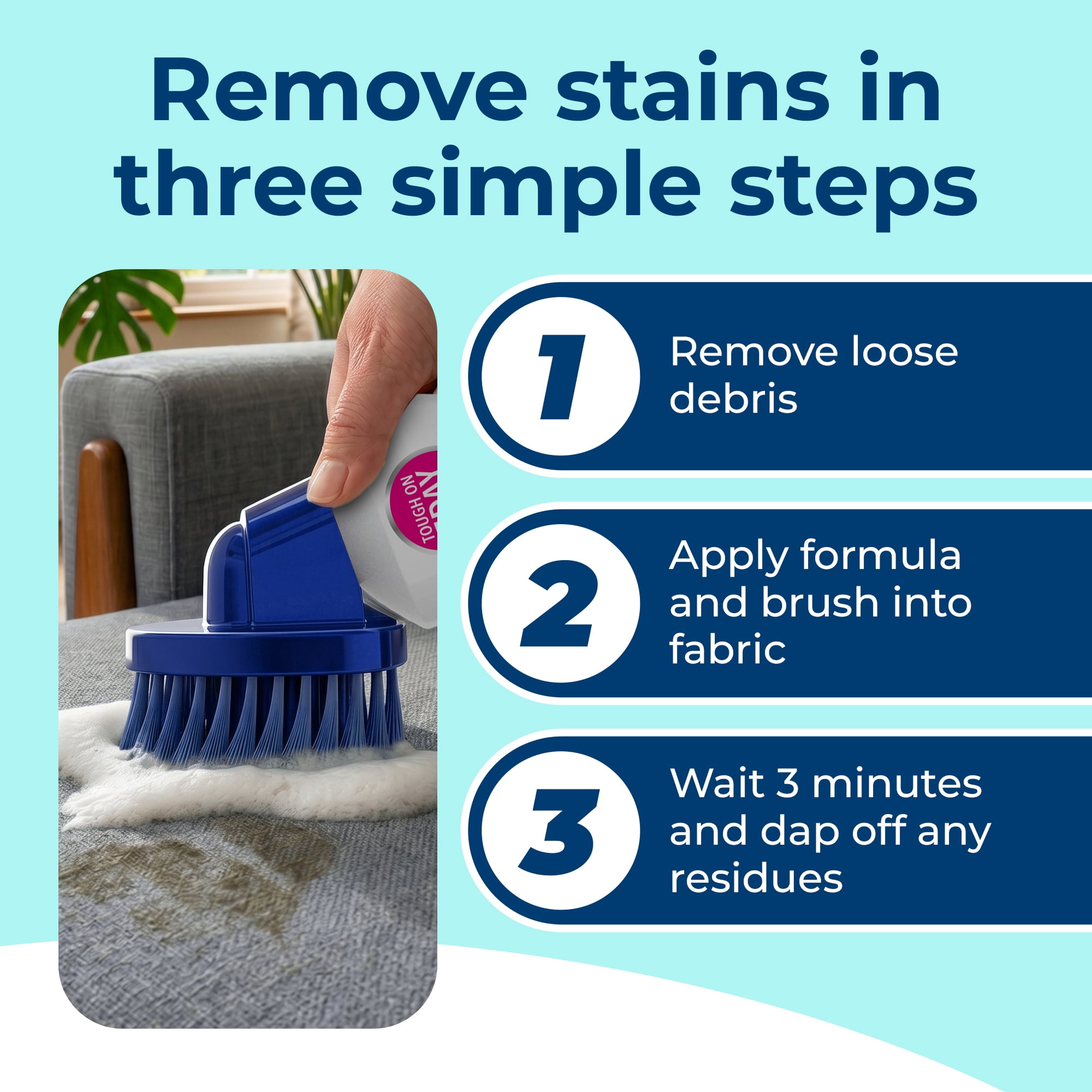 Carbona Oxy-Powered Upholstery Cleaner, Stain Remover with Brush & Sponge, 13.5 fl oz