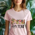 thumbnail image 5 of FAITH over FEAR Retro Floral Shirt | Groovy Christian Boho Graphic Tee for Women, Dark Heather, Size 3XL, 5 of 6