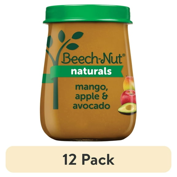 (10 pack) Beech-Nut Naturals Stage 2 Baby Food, Mango Apple & Avocado, 4 oz Jar