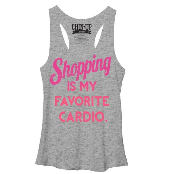 Women's CHIN UP Shopping is Cardio Racerback Tank Top Gray Heather Medium