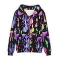 thumbnail image 5 of Renewold Zip Up Hoodies for Women Teen, Long Sleeves Fall Sweatshirts Size S Loose Casual Tops Trendy Hippie Color Mushrooms Jacket Indoor Party Streetwear with Pocket, 5 of 5