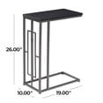 thumbnail image 3 of DecMode 19" x 26" Black Metal C-Shaped Accent Table with Black Metal Base, 1-Piece, 3 of 13