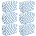 thumbnail image 1 of Bolsa de maquillaje SOIDRAM, bolsa de viaje cosmética azul a cuadros x6, 1 of 8