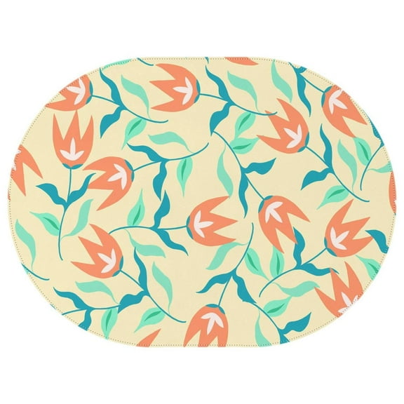 Oval Waterproof Tablecloth Red Tulip Reusable Indoor/Outdoor Durable Table Cover 54 Inch X 72 Inch